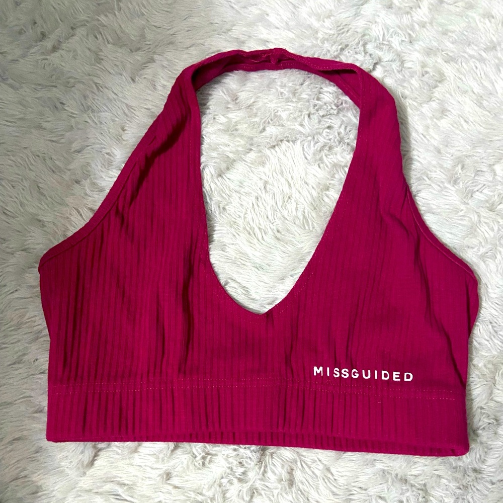 Misguided ribbed halter top